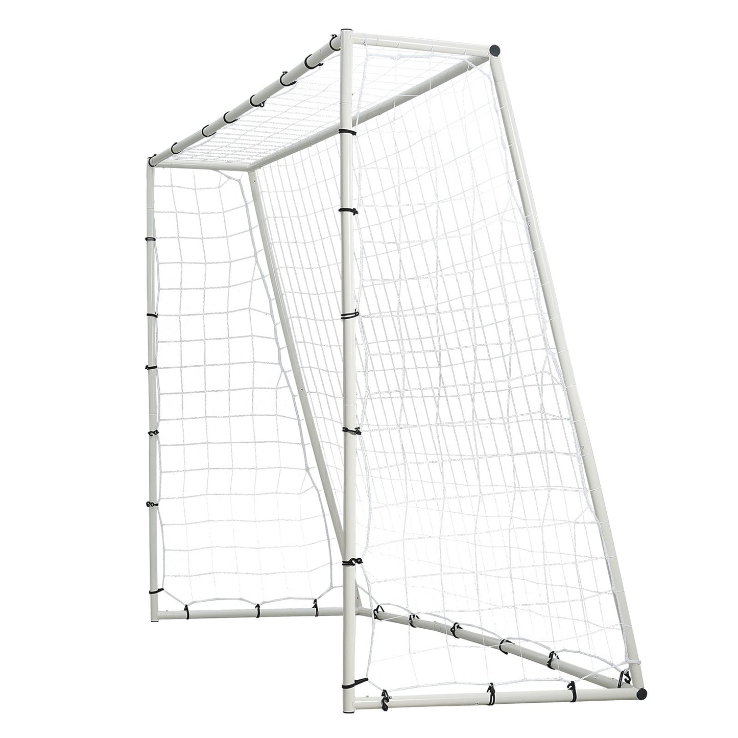 Soccer Rebound Trainer, 8x6FT Iron Soccer Training Equipment, Sports Football Rebounder Wall med dubbelsidigt studsande nät och mål, perfekt för bakgårdsträning, ensamträning, passningar