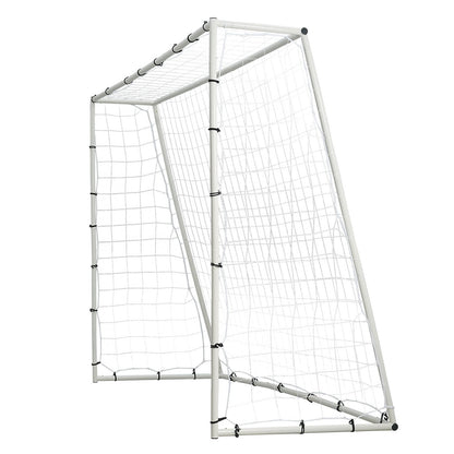 Soccer Rebound Trainer, 8x6FT Iron Soccer Training Equipment, Sports Football Rebounder Wall med dubbelsidigt studsande nät och mål, perfekt för bakgårdsträning, ensamträning, passningar