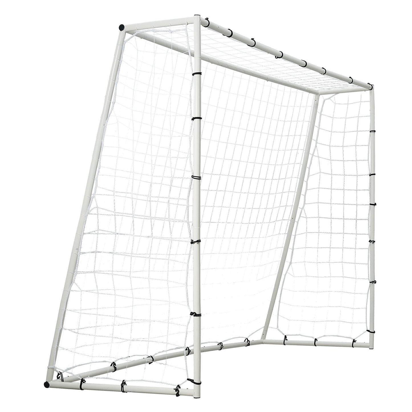 Soccer Rebound Trainer, 8x6FT Iron Soccer Training Equipment, Sports Football Rebounder Wall med dubbelsidigt studsande nät och mål, perfekt för bakgårdsträning, ensamträning, passningar