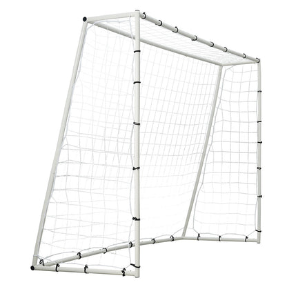 Soccer Rebound Trainer, 8x6FT Iron Soccer Training Equipment, Sports Football Rebounder Wall med dubbelsidigt studsande nät och mål, perfekt för bakgårdsträning, ensamträning, passningar