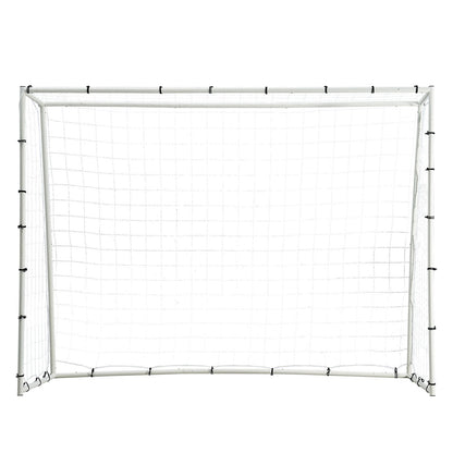 Soccer Rebound Trainer, 8x6FT Iron Soccer Training Equipment, Sports Football Rebounder Wall med dubbelsidigt studsande nät och mål, perfekt för bakgårdsträning, ensamträning, passningar