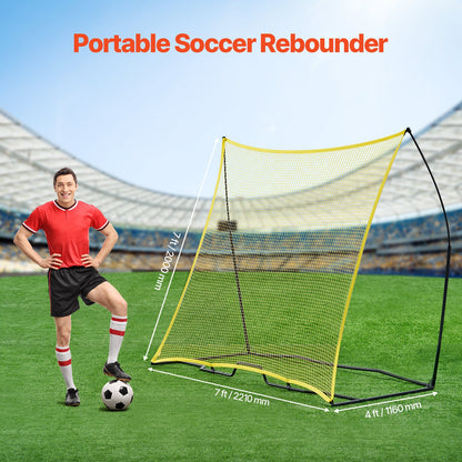 7x7FT Soccer Rebounder Portable Football Training Net with Portable Bag