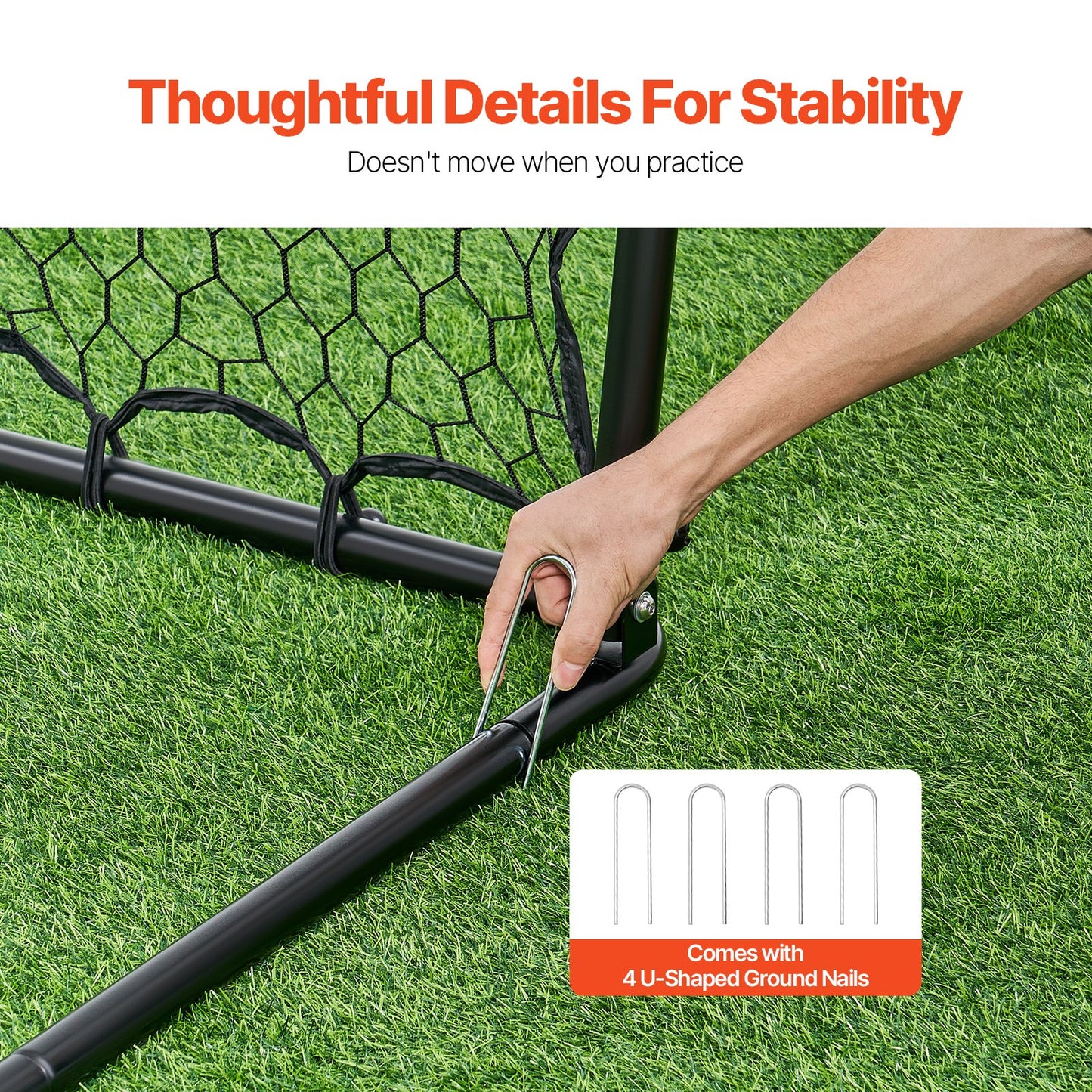 34"x34" Soccer Rebounder Net Kick-back Portable Soccer Training Gifts