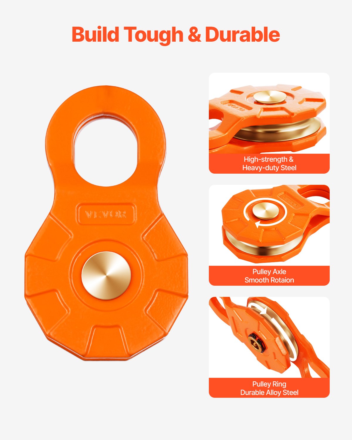 30 Ton Snatch Block Pulley Snatch 66,000 lbs Capacity Off Road Recovery