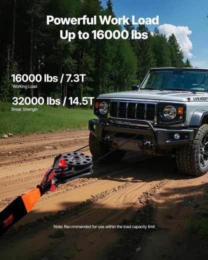 14,5 Ton Återhämtning Snatch Block Remskiva Snatch 32 000 lbs Kapacitet ATV UTV