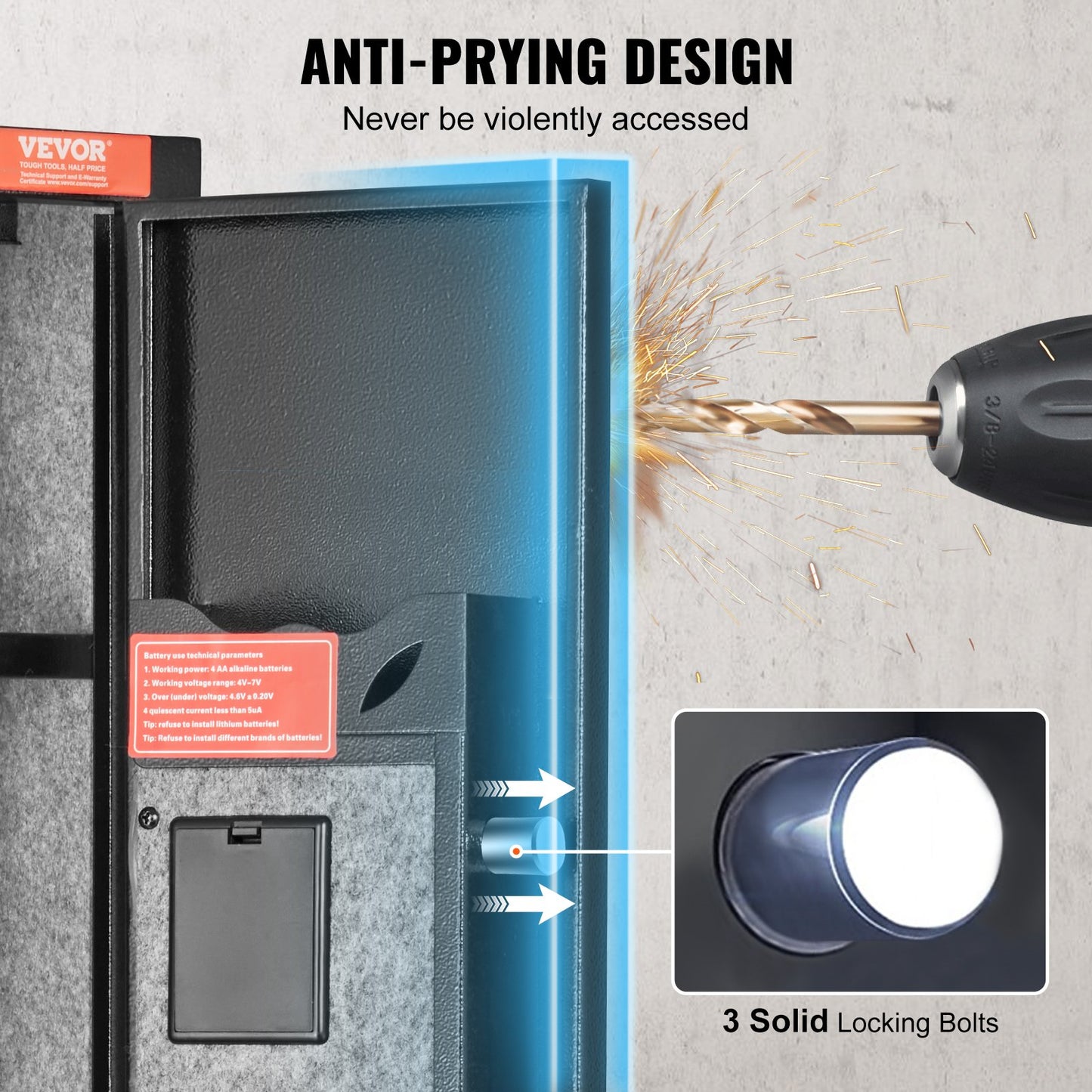 Gun Safe Rifle Safe with digital keypad and lock for 3 rifles and 4 pistols