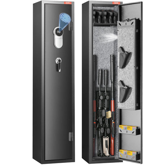 Gun Safe Rifle Safe med fingeravtryckslås för 5 gevär och 4 pistoler