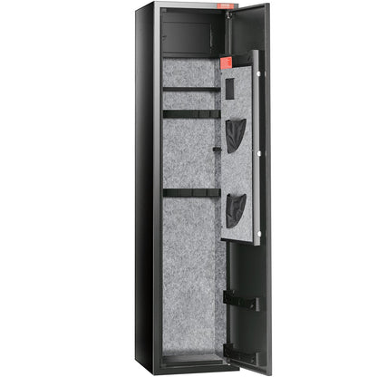 7-8 Rifles Gun Cabinet, Rifle Cabinet with Digital Keypad and Lock, Shotgun Gun Storage Cabinet with Built-in Storage Cabinet, Removable Storage Shelf for Home-Length Weapons and Pistols