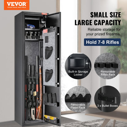 Gun Safe Rifle Safe with Digital Keypad &amp; Lock 5 Rifles Storage Cabinet