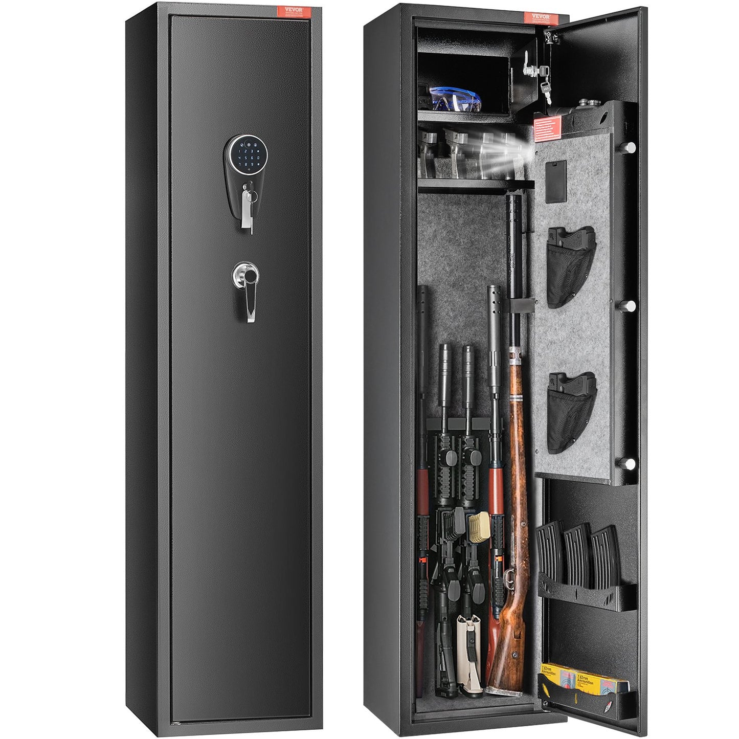 Gun Safe Rifle Safe with Digital Keypad &amp; Lock 5 Rifles Storage Cabinet