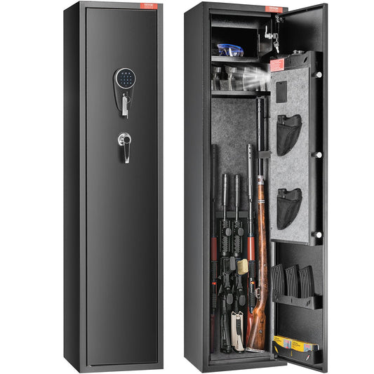 Gun Safe Rifle Safe with Digital Keypad &amp; Lock 5 Rifles Storage Cabinet