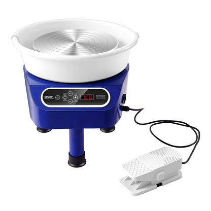 Pottery Wheel 10in Ceramic Wheel Foot Pedal Touch Screen 350W 3 Legs Blue