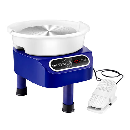 Pottery Wheel 10in Ceramic Wheel Foot Pedal Touch Screen 350W 3 Legs Blue