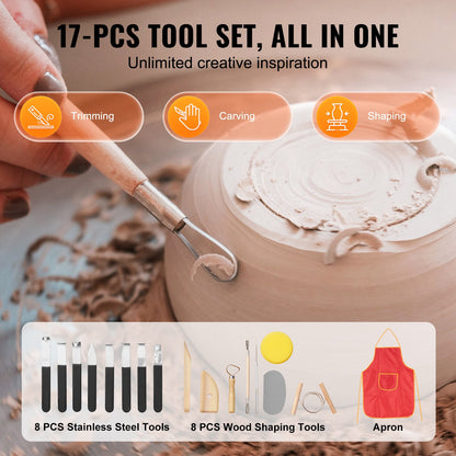 Pottery Wheel 11-tums keramisk hjulfotpedal Pekskärm 450W 3 Ben Vit