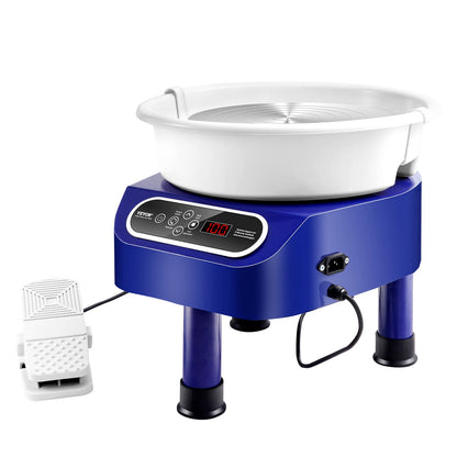 Töpferscheibe, 11 Zoll, Keramik-Rad, Fußpedal, Touchscreen, 450 W, 3 Beine, Blau