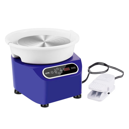 Pottery Wheel 11in Ceramic Wheel Foot Pedal Touch Screen Apron 450W Blue