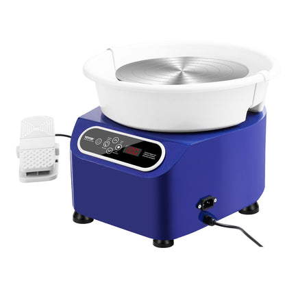 Pottery Wheel 11in Ceramic Wheel Foot Pedal Touch Screen Apron 450W Blue