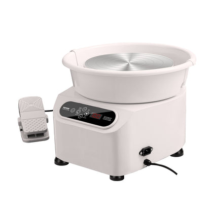 Pottery Wheel 11in Ceramic Wheel Foot Pedal Touch Screen Apron 450W White