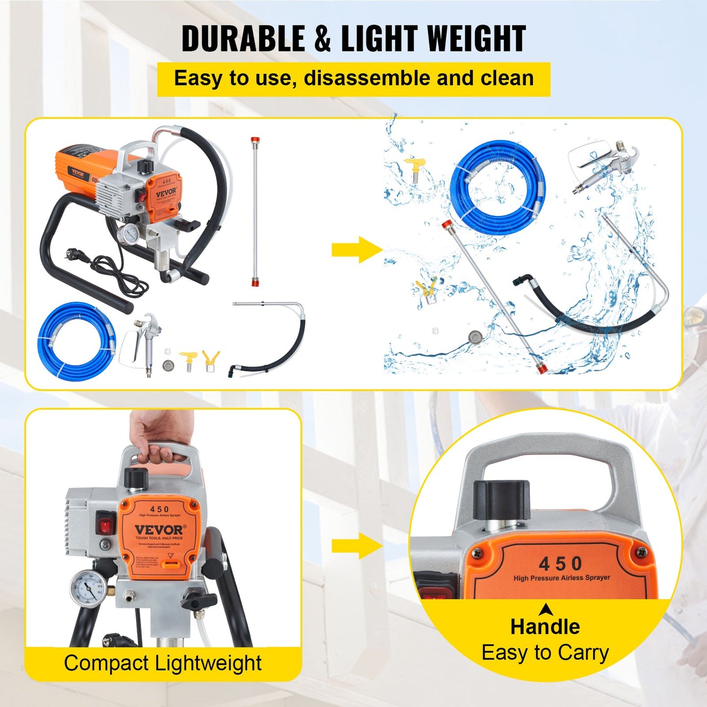 Hochdruck Airless Wand Farbe Spray Gun Spray Maschine Maschine Sprühen 1800W