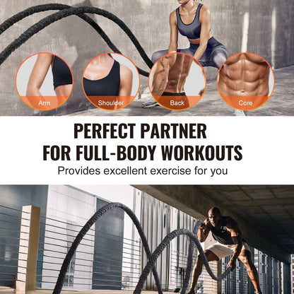 Battle Rope 1.5" 30Ft Gym Workout Strength Training Training Fitness Rope