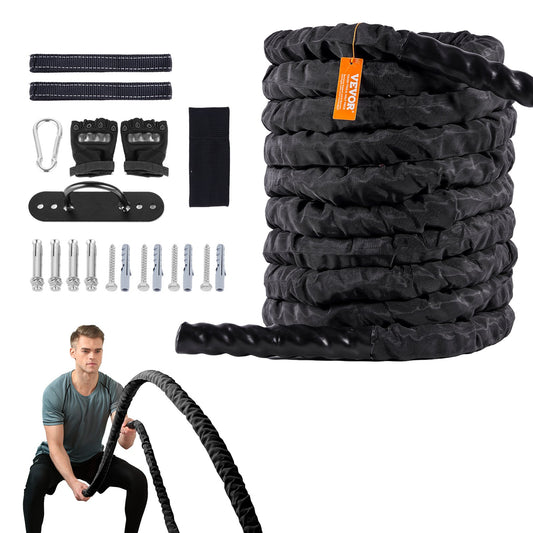 Battle Rope 1.5" 30Ft Gym Workout Strength Training Training Fitness Rope