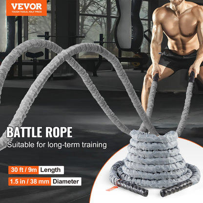Battle Rope 1.5" 30Ft Gym Workout Strength Training Training Fitness Rope