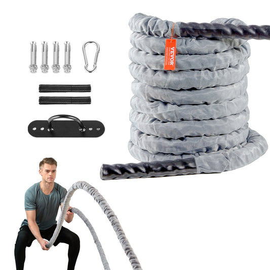 Battle Rope 1.5" 30Ft Gym Workout Strength Training Training Fitness Rope