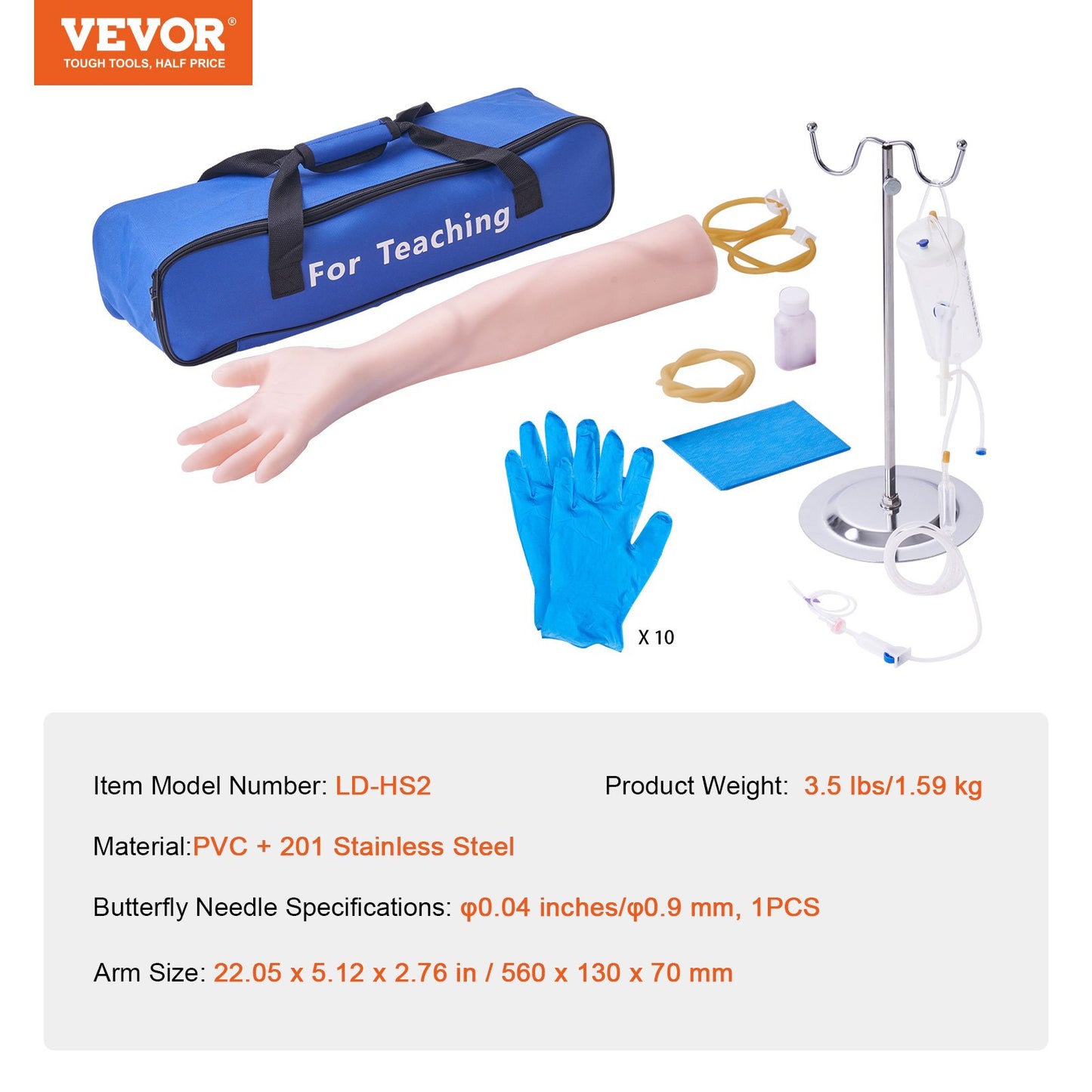 Phlebotomy Practice Kit, IV Venpunktion Intravenous Training Kit, High Simulation IV Practice Arm Kit med bärväska, Practice and Perfect IV Skills, för studenter sjuksköterskor och yrkesverksamma