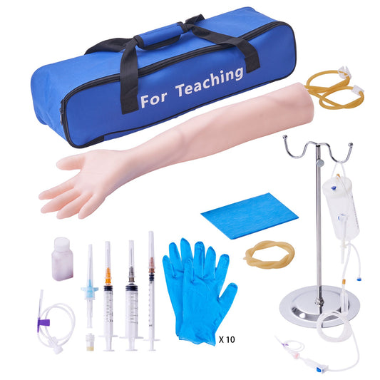 Phlebotomy Practice Kit, IV Venpunktion Intravenous Training Kit, High Simulation IV Practice Arm Kit med bärväska, Practice and Perfect IV Skills, för studenter sjuksköterskor och yrkesverksamma