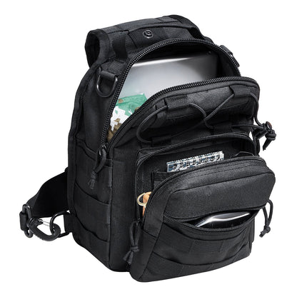 Tactical Sling Bag 10L Military Rover Shoulder Sling Backpack Black