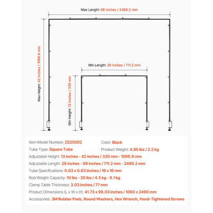 Overboard Stand Arc Frame 28-98 inch Length Adjustable Clamp Decor | EU