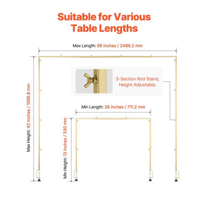 Tabletop Tripod Stand with Clamps 28"-98" L Adjustable Tabletop Tripod with Arc | EU