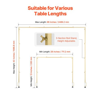 2-piece stand for poles over the table with clamp, arch frame, 61-98 cm, adjustable | EU