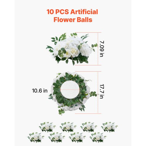 Flower balls for wedding table decorations 43 cm flower arrangement 10 pcs | EU
