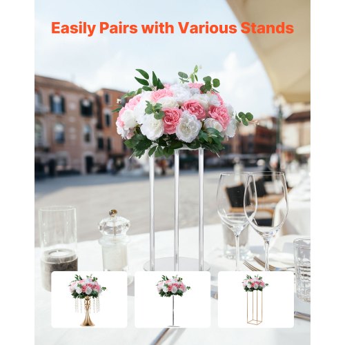 Flower balls for wedding table decorations Flower bouquet Pink + White 10 PCS | EU