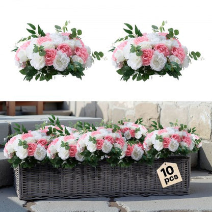 Flower balls for wedding table decorations Flower bouquet Pink + White 10 PCS | EU