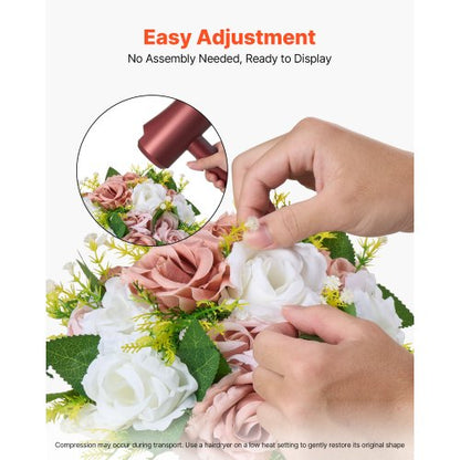 Flower balls for wedding table decorations 23 cm flower bouquet pink + white | EU