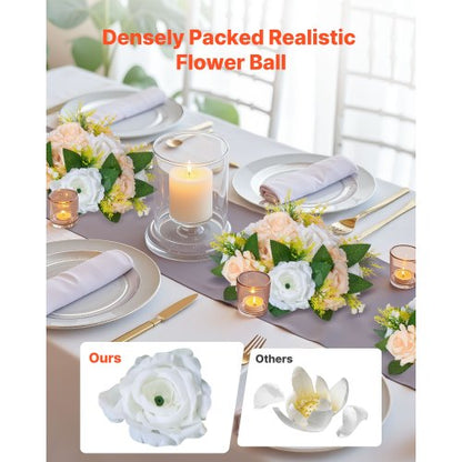 Flower balls for wedding table decorations Artificial flower bouquet Champagne 10 pcs | EU