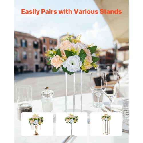 Flower balls for wedding table decorations Artificial flower bouquet Champagne 10 pcs | EU