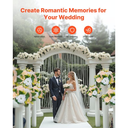 Flower balls for wedding table decorations Artificial flower bouquet Champagne 10 pcs | EU