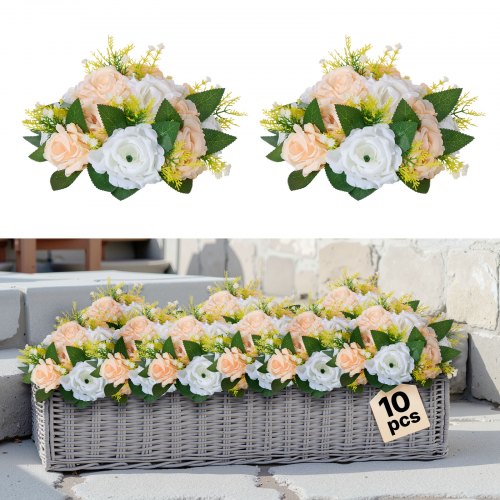 Flower balls for wedding table decorations Artificial flower bouquet Champagne 10 pcs | EU