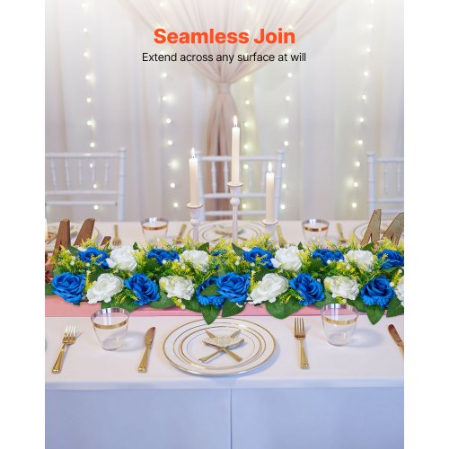 Flower balls for wedding table decorations Artificial flower bouquet Blue+White 10 pcs | EU