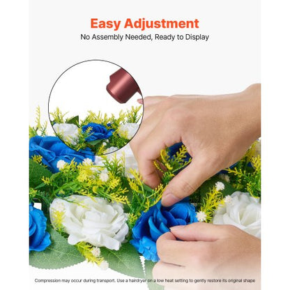 Flower balls for wedding table decorations Artificial flower bouquet Blue+White 10 pcs | EU