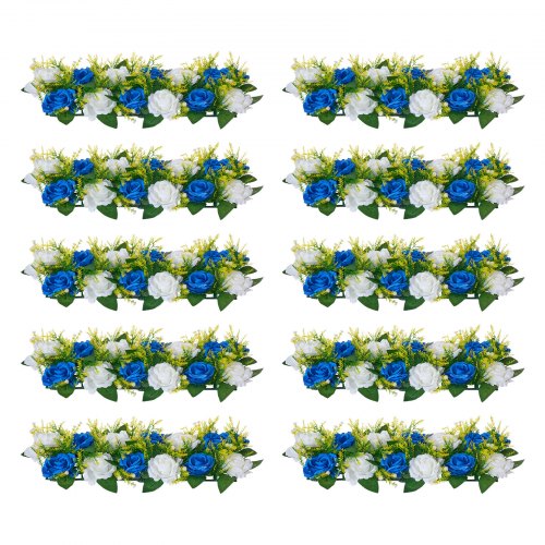 Flower balls for wedding table decorations Artificial flower bouquet Blue+White 10 pcs | EU