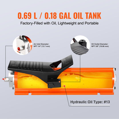 Air Hydraulic Air Pump Air Operated Foot Pump 10,000 PSI Frame Machine Pump