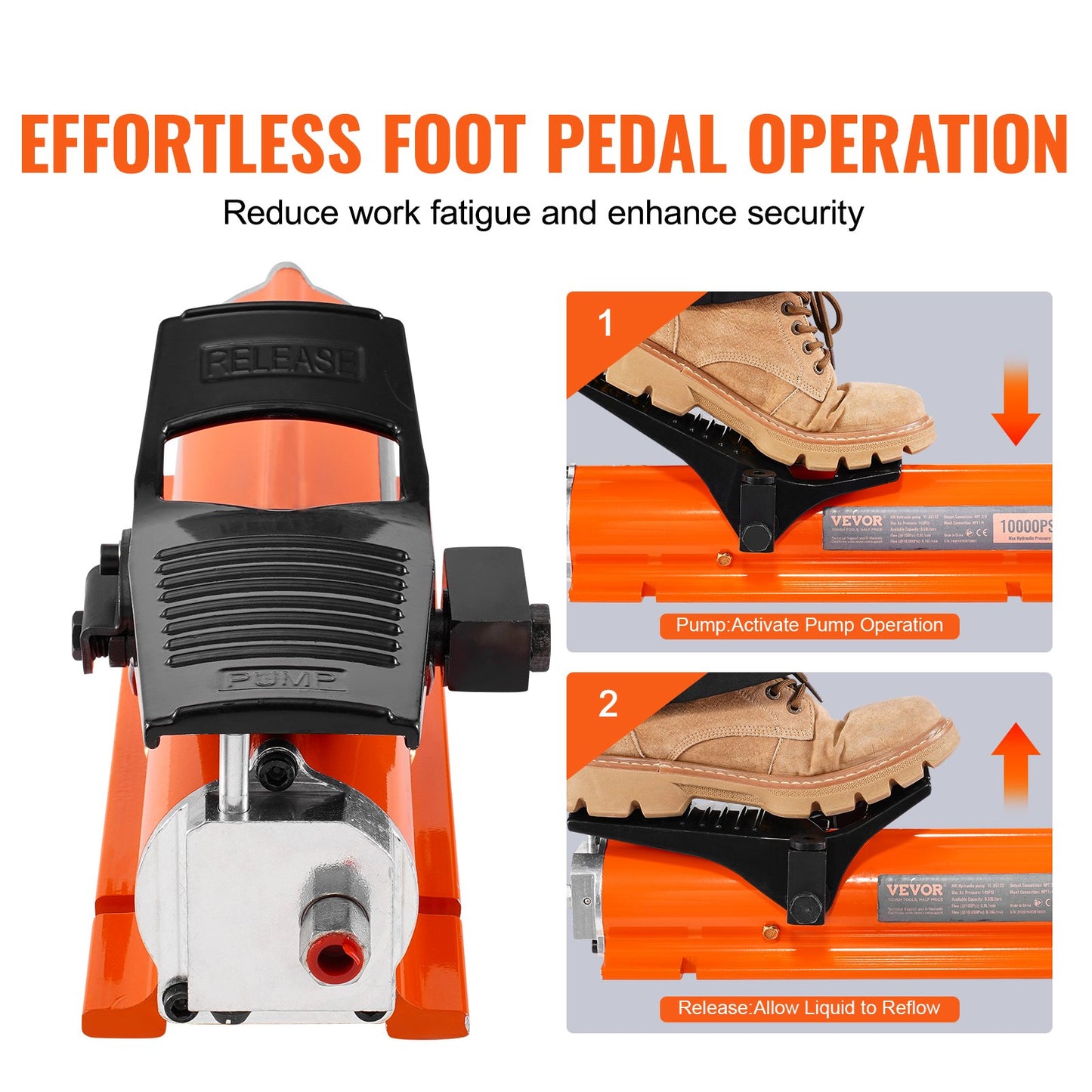 Air Hydraulic Air Pump Air Operated Foot Pump 10,000 PSI Frame Machine Pump