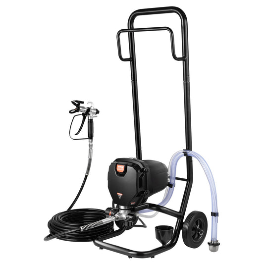 Stand Airless färgspruta, 750W 3000PSI Högeffektiv Elektrisk Airless-spruta med vagn, fin och jämn målningseffekt, färgsprutor för heminredning och exteriörmöbler och staket