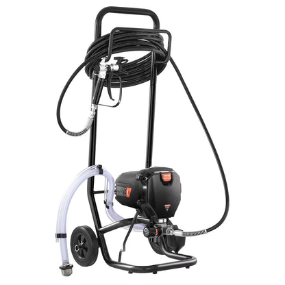 Stand Airless färgspruta, 750W 3000PSI Högeffektiv Elektrisk Airless-spruta med vagn, fin och jämn målningseffekt, färgsprutor för heminredning och exteriörmöbler och staket