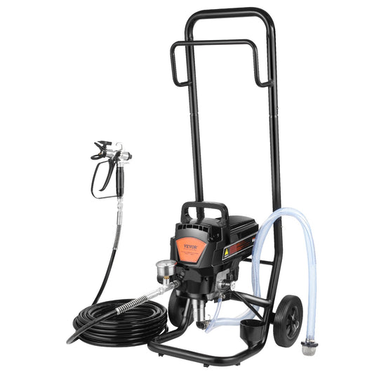 Stand Airless färgspruta, 950W 3000PSI Högeffektiv Elektrisk Airless-spruta med vagn, fin och jämn målningseffekt, färgsprutor för heminredning och exteriörmöbler och staket