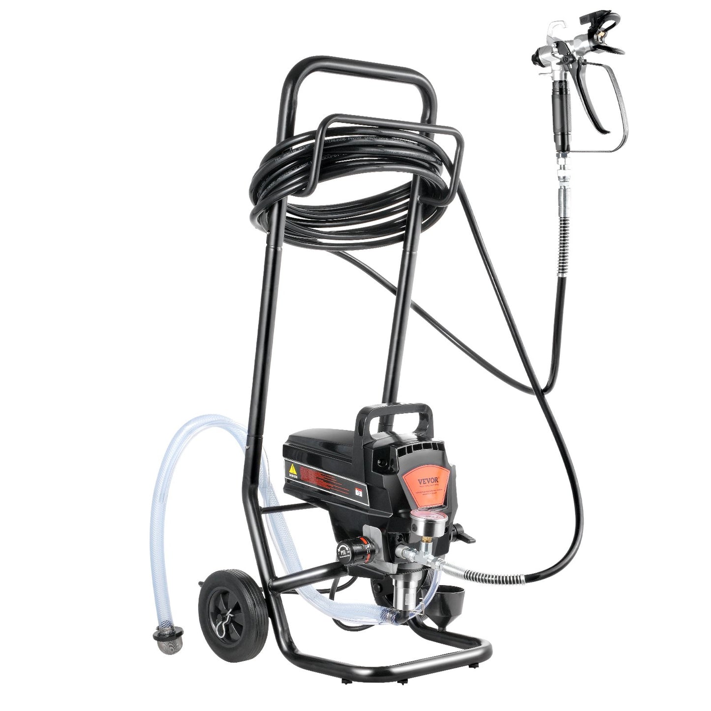 Stand Airless färgspruta, 950W 3000PSI Högeffektiv Elektrisk Airless-spruta med vagn, fin och jämn målningseffekt, färgsprutor för heminredning och exteriörmöbler och staket